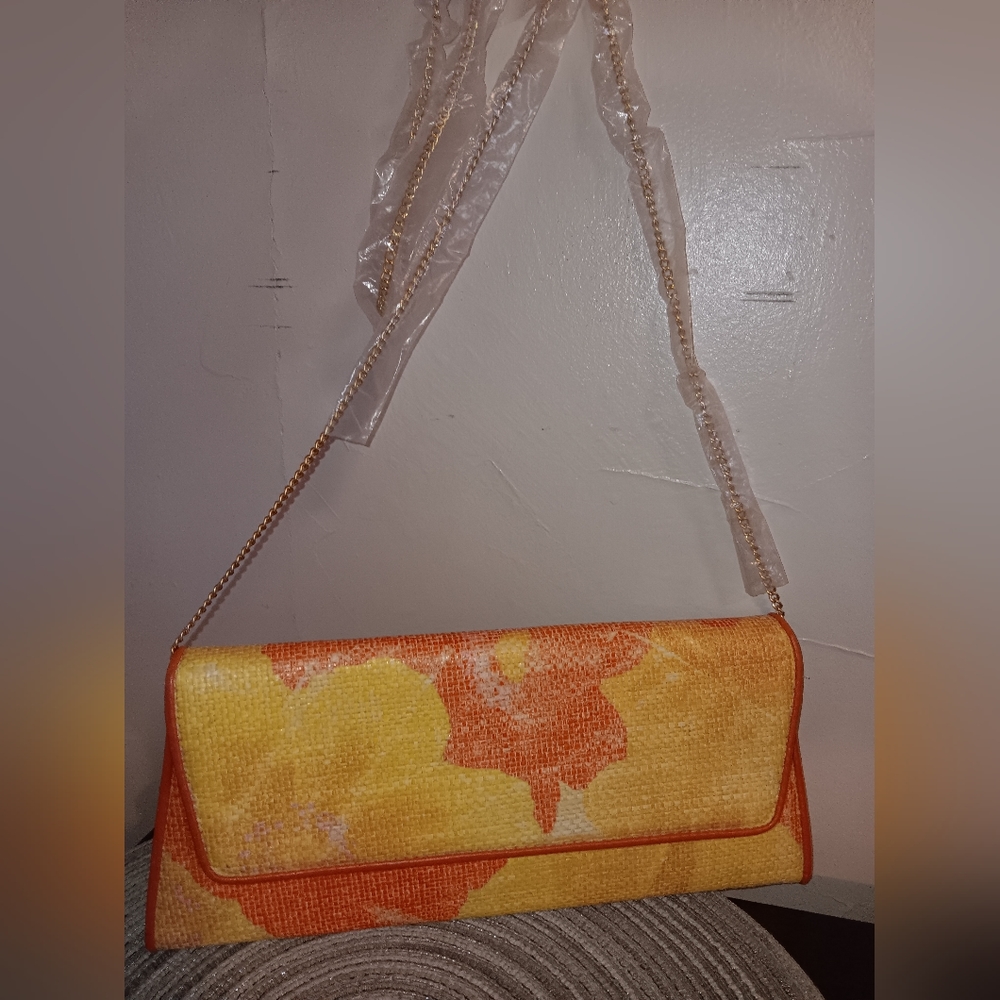 Sunny Hawaii Casual Straw Clutch Purse  11" Wide Handbag New. Summer Beach